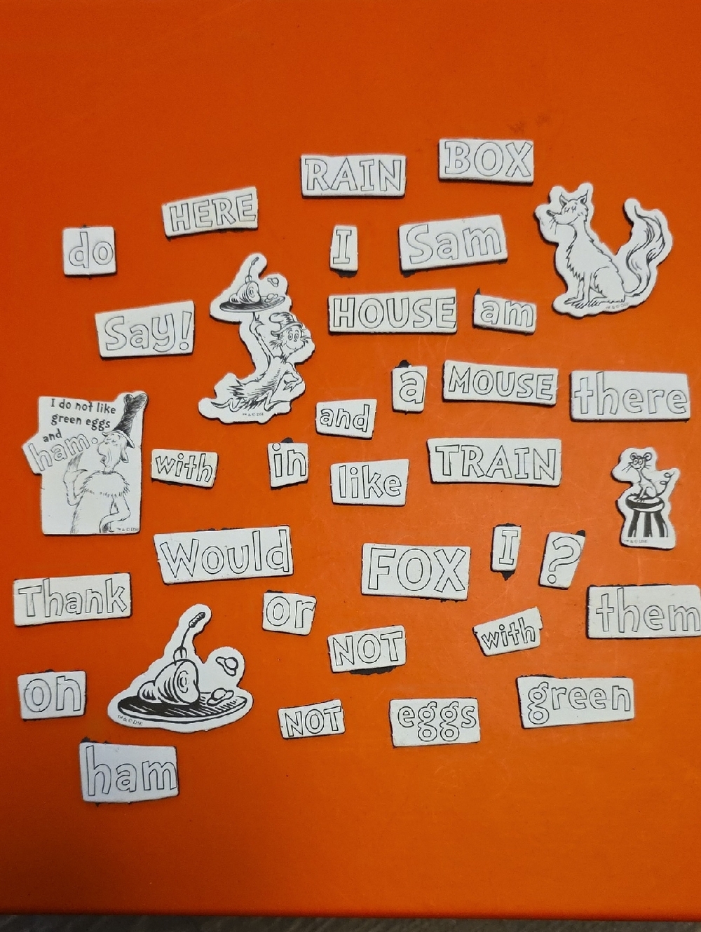 Dr. Seuss Black & White Magnetic Word and Character Set. 36 Pieces.